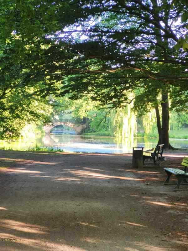 Ausblick Georgengarten auf der Joggingrunde